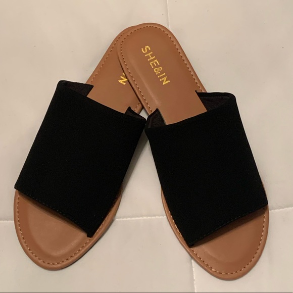 open toe wide band sandals - Picture 2 of 3
